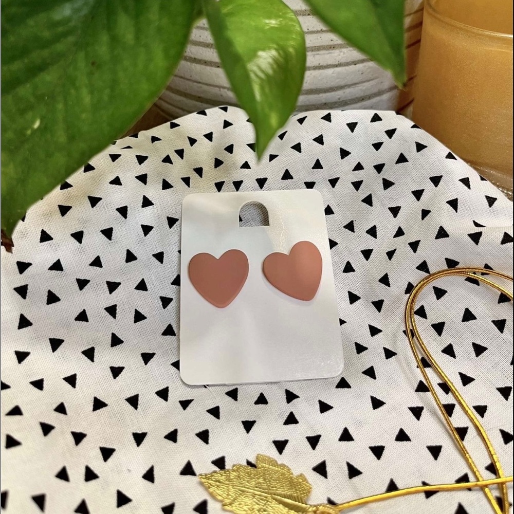 Heart shaped polymer clay earrings